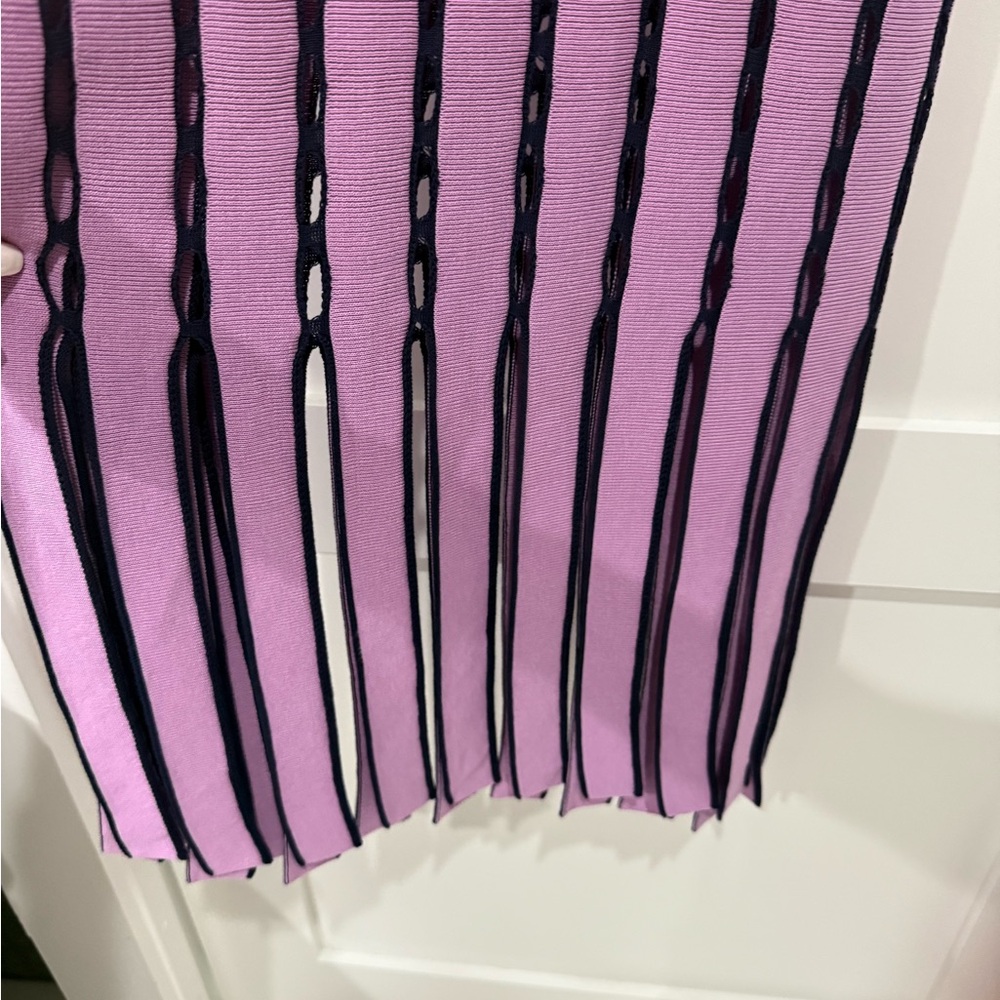 Ramy Brook- FRIDA FRINGE KNIT MIDI DRESS.  Size Medium - Picture 5 of 9